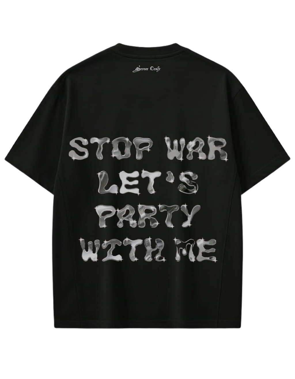 "STOP PARTY LET'S PARTY WITH ME" OVERSIZED TEE